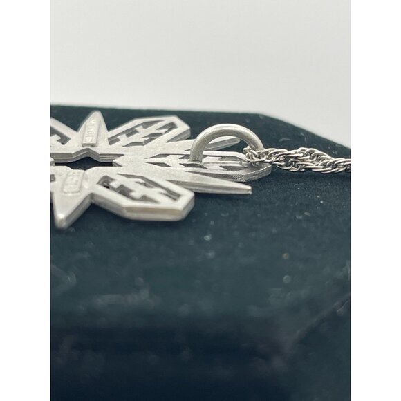 Snowflake  Pendant Ornament 2" Pewter By Kelly Waters Name Card Pouch - Picture 8 of 10